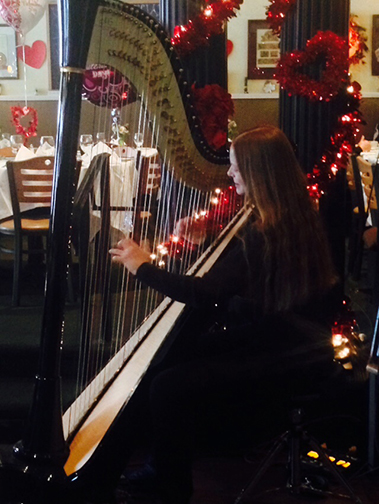 Long Island harpist Erin Hill at Finn MacCool's