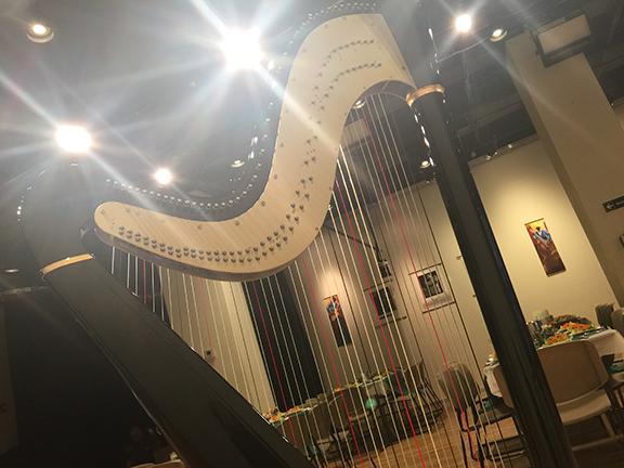 nyc harpist Erin Hill's harp at Marble Church
